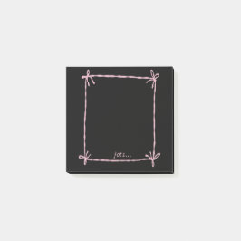 Black Notes with Pink Ribbon Frame