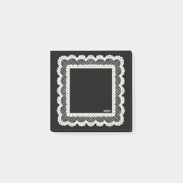 Black Notes with White Doily Trim