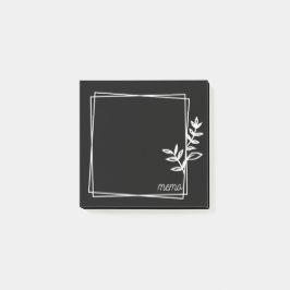 Black Notes with White Double Frame with Flowers