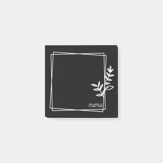 Black Notes with White Double Frame with Flowers (Voorkant)