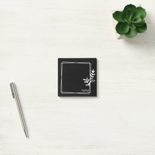 Black Notes with White Double Frame with Flowers (Kantoor)