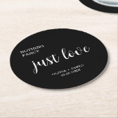 Black Nothing Fancy Just Love Wedding Ronde Kartonnen Onderzetter (Gebogen)