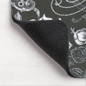 Black Nouveau Floral...mousepad Muismat (Hoek)