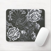 Black Nouveau Floral...mousepad Muismat (Met muis)