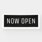 Black Now Open Banner (Horizontaal)
