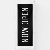 Black Now Open Banner (Verticaal)