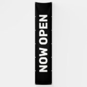 Black Now Open Banner (Verticaal)