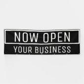 Black Now Open Banner (Horizontaal)