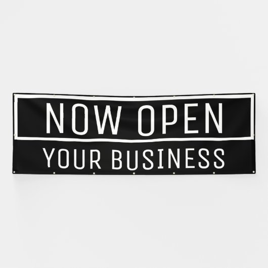 Black Now Open Banner (Horizontaal)