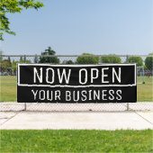 Black Now Open Banner (Insitu)