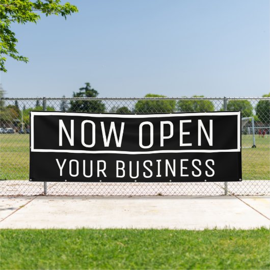 Black Now Open Banner (Insitu)