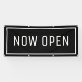 Black Now Open Banner (Horizontaal)
