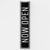 Black Now Open Banner (Verticaal)