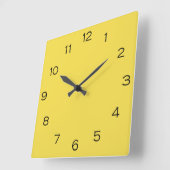 Black Numbers On Yellow wcn Vierkante Klok (Hoek)