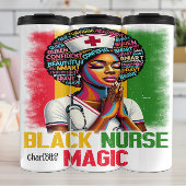 Black Nurse Magic: zelfverzekerde, moedige geest Thermosbeker