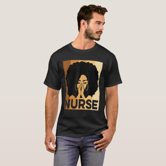 Black Nurse Melanin Afro Black History Pride Afric T-shirt (Voorkant volledig)