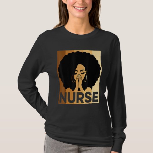 Black Nurse Melanin Afro Black History Pride Afric T-shirt (Voorkant)