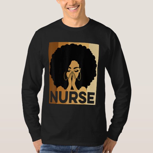 Black Nurse Melanin Afro Black History Pride Afric T-shirt (Voorkant)