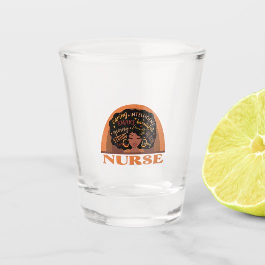 Black Nurse Nursing Design Shot Glas (Voorkant)