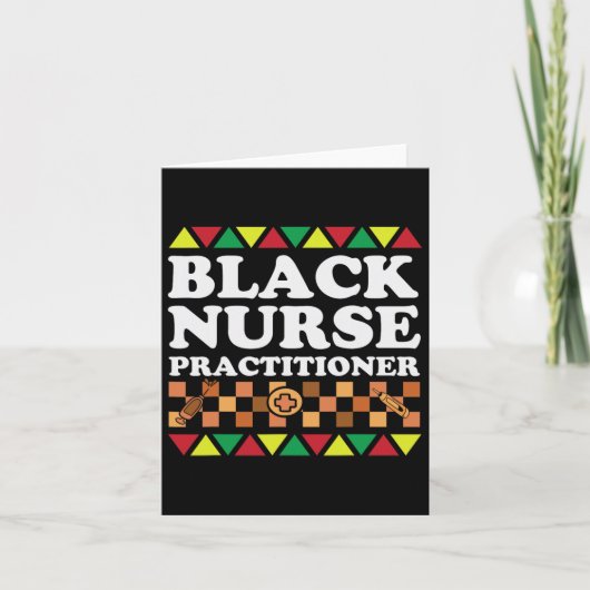 Black Nurse Practitioner BHM Afro-Amerikaanse Mela Kaart (Voorkant)