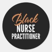 Black Nurse Practitioner Ronde Sticker (Voorkant)