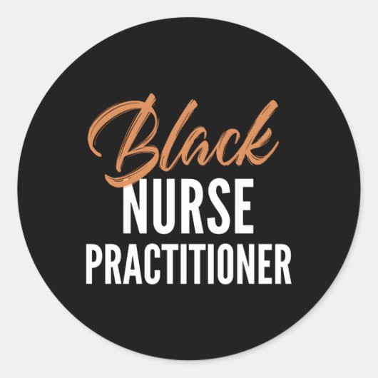 Black Nurse Practitioner Ronde Sticker (Voorkant)
