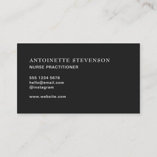 Black Nurse Practitioner Visitekaartje (Achterkant)