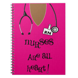 Black Nurse Scrub Top en Stethoscope-laptop Notitieboek