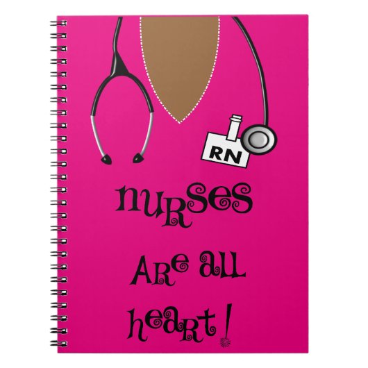 Black Nurse Scrub Top en Stethoscope-laptop Notitieboek (Voorkant)