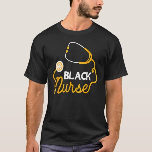 Black Nurse Stethoscope Cool Black History Maand M T-shirt (Voorkant)
