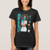 Black Nurse Uniform Face Mask Afro African Black H T-shirt (Voorkant)