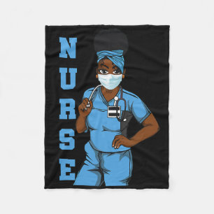 Black Nurse Uniform Face Mask Afro African Women F Fleece Deken
