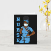 Black Nurse Uniform Face Mask Afro African Women F Kaart (Gele Bloem)
