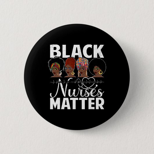 Black Nurses Problem - African American Afro Nurse Ronde Button 5,7 Cm (Voorkant)