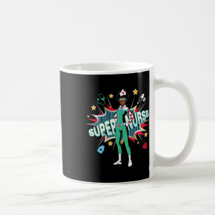 Black Nurses Rock Shirt Super Hero Funny Black Rn Koffiemok