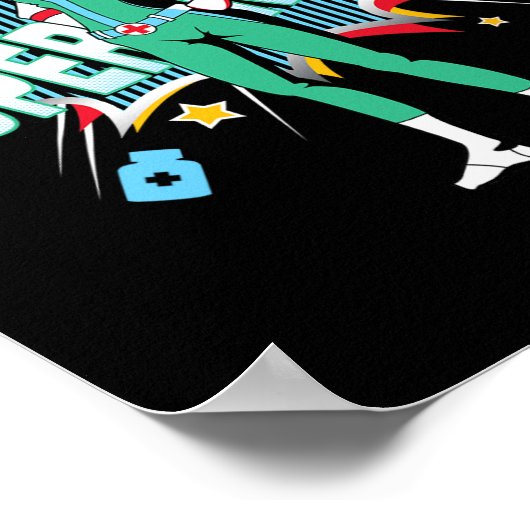 Black Nurses Rock Shirt Super Hero Funny Black Rn Poster (Hoek)