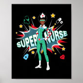 Black Nurses Rock Shirt Super Hero Funny Black Rn Poster (Voorkant)