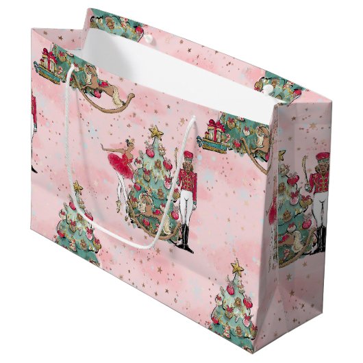 Black Nutcracker Ballet kersttas Groot Cadeauzakje (Voorkant Gekanteld)