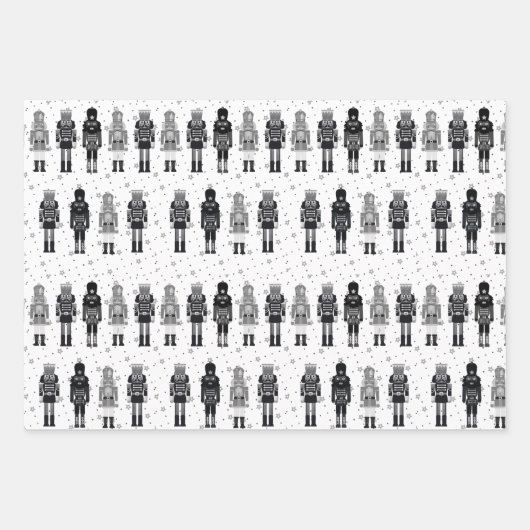 Black Nutcracker Christmas Wrapping Paper (Voorkant 2)