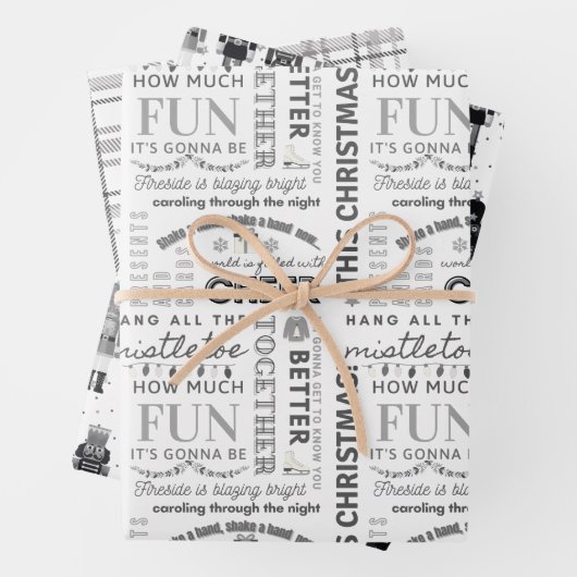 Black Nutcracker Christmas Wrapping Paper (In situ)