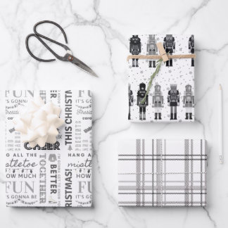 Black Nutcracker Christmas Wrapping Paper