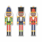 Black Nutcracker Custom-Cut Vinyl Sticker (Voorkant)