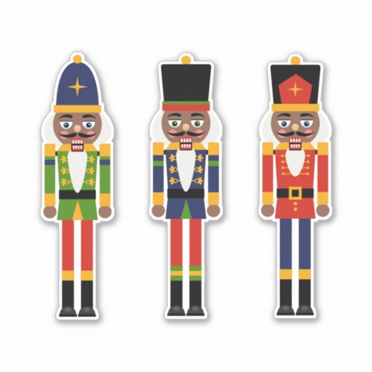 Black Nutcracker Custom-Cut Vinyl Sticker (Voorkant)