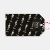 Black Nutcracker Soldaat Kerstmis Cadeaulabel (Voorkant (Horizontaal))