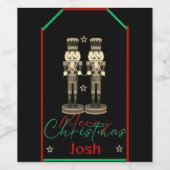 Black Nutcracker Soldier Name Wijn Etiket (Enkel label)