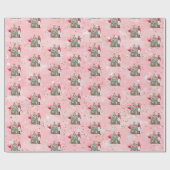 Black Nutkraker Ballerina Pink Holiday Paper Cadeaupapier (Vlak)