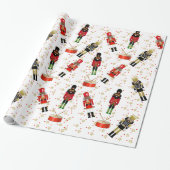 Black Nutkraker Holiday Gift Wrap Cadeaupapier (Uitgerold)