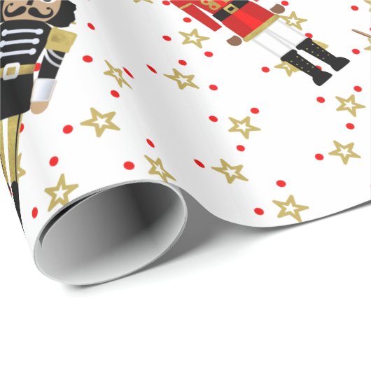 Black Nutkraker Holiday Gift Wrap Cadeaupapier (Rol Hoek)