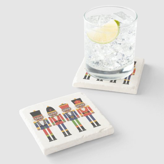 Black Nutkraker Stone Onderzetter (Zijkant)