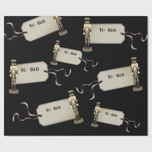 Black Nutkraker to pap kerstpapier Cadeaupapier (Vlak)